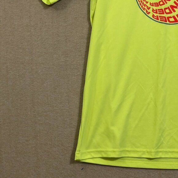 Under Armour Shirt Boy's Large Bright Yellow Heat Gear Graphic Short Sleeves - Picture 3 of 12